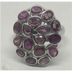 #17-STERLING SILVER RUBY RING