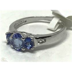 #21-STERLING SILVER TANZANITE RING