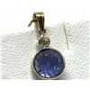 Image 1 : #23-14K GOLD TANZANITE (3.70CT) DIAMOND PENDANT