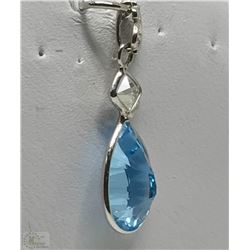 #29-14K GOLD TOPAZ & DIAMOND(0.15CT) PENDANT