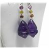 Image 1 : #32-14K GOLD AMETHYST & SAPPHIRE EARRINGS