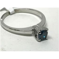 #38-14K GOLD BLUE DIAMOND(0.30CT) RING