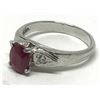 Image 1 : #42-STERLING SILVER RUBY & CZ RING