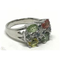 #48-STERLING SILVER SAPPHIRE RING