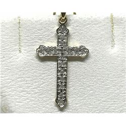#49-10K GOLD DIAMOND CROSS PENDANT