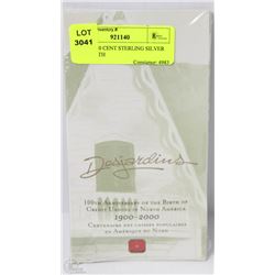 23) RCM 10 CENT STERLING SILVER COIN. 100TH