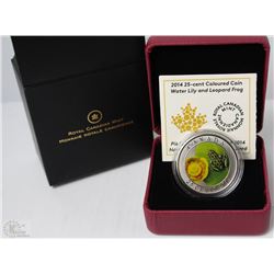 42) RCM 2014 25-CENT COLOURED COIN-WATER-LILY