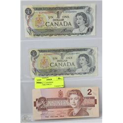 SHEET OF 3 CANADIAN COLLECTIBLE BILLS -