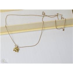 10 KT GOLD CHAIN W/ELEPHANT PENDANT