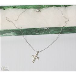 .925 SILVER 16" CHAIN W/.925 SILVER CROSS