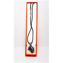 PEWTER PIRATE SKULL PENDANT ON CORD