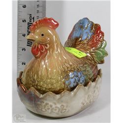 VINTAGE HEN ON NEST CANDY JAR