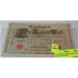 1910 GERMAN UNCIRCULATED 1000 MARK BANK NOTE