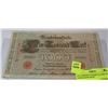 Image 1 : 1910 GERMAN UNCIRCULATED 1000 MARK BANK NOTE