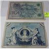 Image 1 : LOT OF 2 1908 GERMAN 100 MARK BANK NOTES