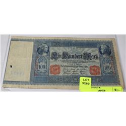 1910 GERMAN 100 MARK BANK NOTE