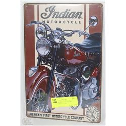 VINTAGE STYLE TIN INDIAN MOTORCYCLE SIGN