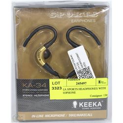 KEEKA SPORTS HEADPHONES WITH MICROPHONE