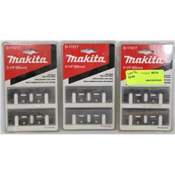 LOT OF 3 MAKITA 3 1/4" HIGH SPEED STEEL PLANER