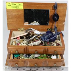 JEWELRY BOX FILLED WITH JEWELRY INCL SEVERAL .925
