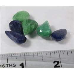 #58-NATURAL GREEN EMERALD & SAPPHIRE 48CT