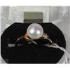 Image 1 : #12-FRESH WATER PEARL RING&CZ .925 STERLING SILVER