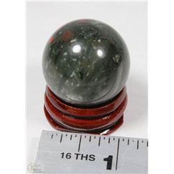 #9-NATURAL BLOOD STONE SPHERE CRYSTAL QUARTZ