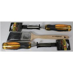 FLAT OF 2 STANLEY 1/4" WOOD CHISELS WITH 1 12"