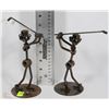 Image 1 : PAIR OF METAL LUGNUT GOLFING SCULPTURES (8" EACH)