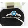 Image 1 : #41-BLUE TOPAZ &CZ .925 STERLING SILVER RING