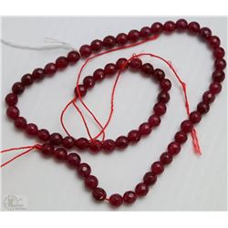 #49- RED RUBY LOOSE BEAD NECKLACE 15"