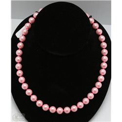 #44-SEA SHELL PEARL NECKLACE 17" PINK