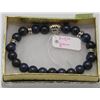 Image 1 : #101-DARK BLUE LAPIZ BEAD BRACELET