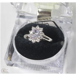 STERLING .925 SILVER CUBIC STONES RING SIZE 8