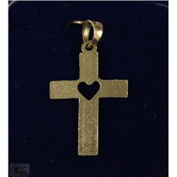 #48-10KT GOLD CROSS PENDANT