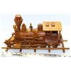 Image 1 : UNIQUE WOODEN TRAIN ENGINE & TRACK (14" X 8")