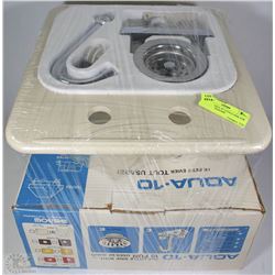 SEALED AQUA 10" LITTLE SINK FOR CAMPING,TRAILERS