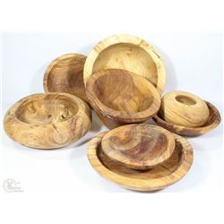 8PCS WOOD BOWL CUSTOM MADE