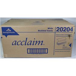 CASE OF ACCLAIM WHITE MULTI FOLD TOWELS