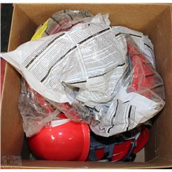 BOX OF 7 RED SAFETY HATS