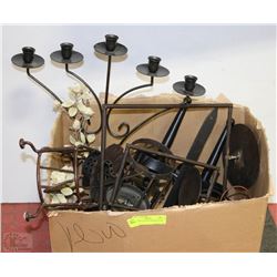 214) LARGE FLAT OF BRONZEWARE