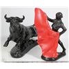 Image 1 : BOX W/MATADOR & BULL STATUE SET