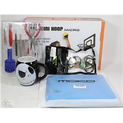 BOX WITH NEW SKLZ PRO MINI HOOP MICRO, MOKO BLUE