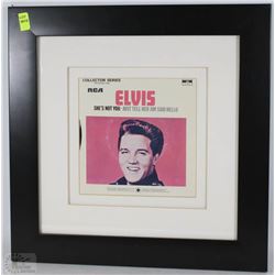 FRAMED ELVIS PRESLEY 45 RECORD & COVER (15"X15")