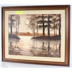 SIGNED AND FRAMED PAINTING BY WILSON 21"X25"