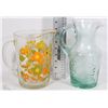 Image 1 : 2 VINTAGE GLASS PITCHERS