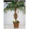 Image 1 : ELEPHANT THEMED METAL PLANTER WITH FAUX PALM TREE