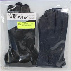 2PK LADIES LEATHER GLOVES LARGE