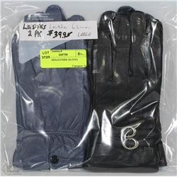 2PK LADIES LEATHER GLOVES LARGE
