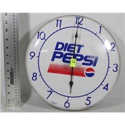 VINTAGE DIET PEPSI 12" WALL CLOCK MADE BY TAYLOR